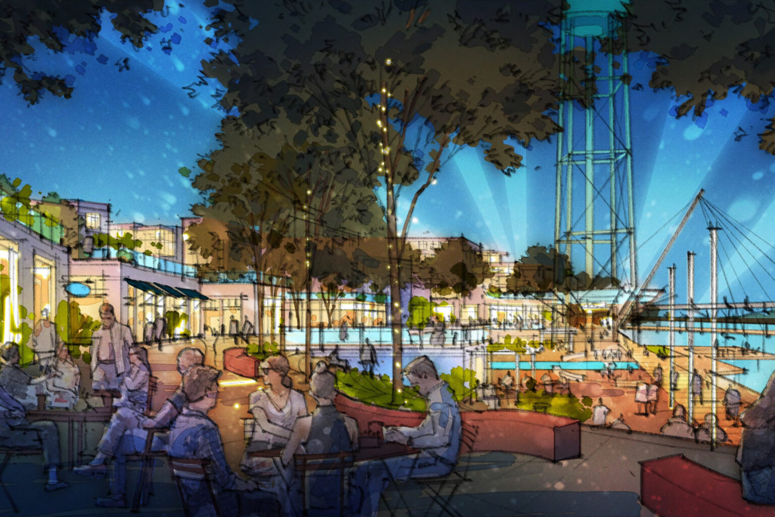 Rendering of the village center