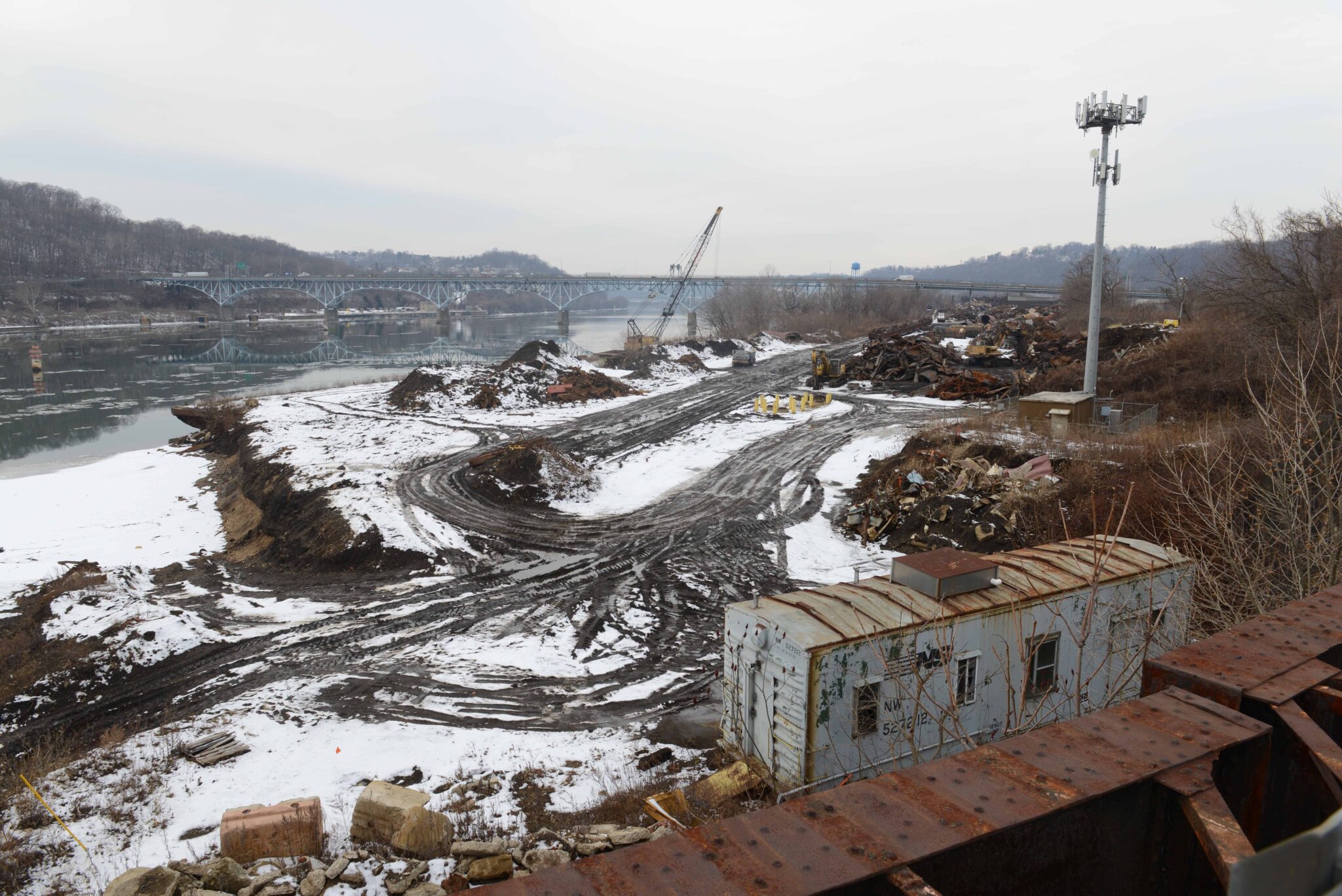 The scrapyard along the Allegheny